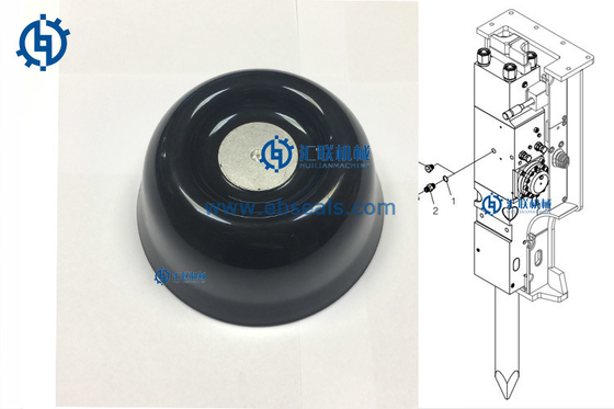 Krupp HM600 Hydraulic Breaker Diaphragm for Accumulator Sealing สีดำ